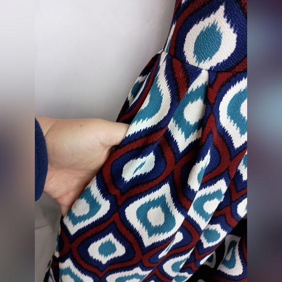 2/$30 LuLaRoe Patchwork Geometric Puff Sleeve Mini Dress (#1,110) - Picture 3 of 8